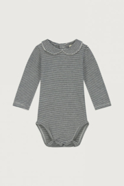 BABY COLLAR ONESIE NEARLY BLACK | GRAY LABEL