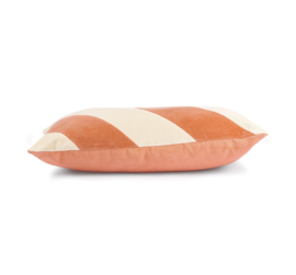 STRIPED CUSHION VELVET PEACH | HKLIVING