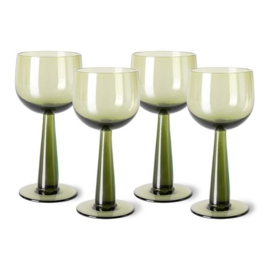 WIJNGLAS THE EMERALDS OLIVE GREEN TALL | HK LIVING