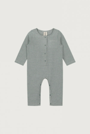 BABY PLAYSUIT STRIPES BLUE | GRAY LABEL