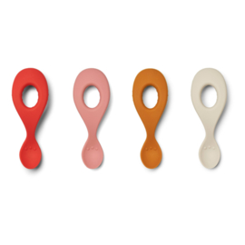 SILICONE SPOON DUSTY RASPBERRY 4 ST | LIEWOOD