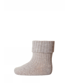 COTTON RIB BABY SOCKS LIGHT BROWN MELANGE | MP DENMARK