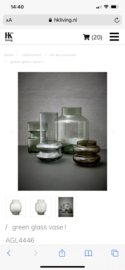 GREEN GLAS VASE L | HK LIVING