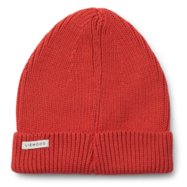 EZRA COTTON RIB BEANIE AURORAB RED | LIEWOOD