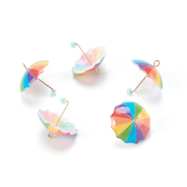 Acryl hanger 3D paraplu met regenboogkleuren