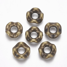 spacers gekronkeld antiek bronskleur, 10 stuks