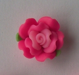 Fimo roosje fuchsia