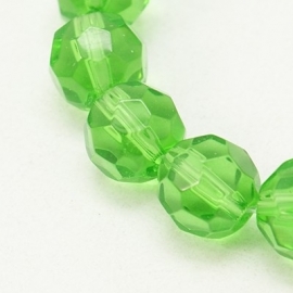 Glaskraal facet rond 10 mm lime groen
