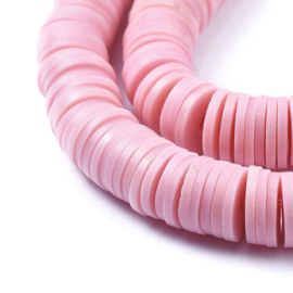 Fimo heishi disc-kralen  8 mm oudroze, streng
