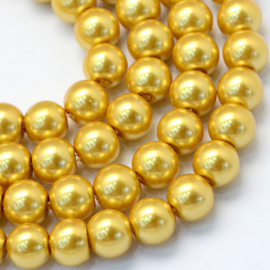 glasparel 8mm goud (kleurnr 31), 25 stuks