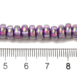 Streng fimokralen rondel met glitter, medium purple