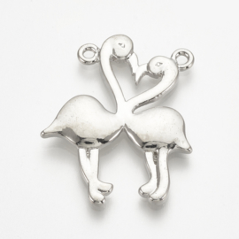 Bedel 2 flamingo's in platinakleur