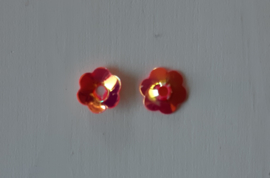 Bloem pailletten 8 mm in zalmroze/oranje, 10 gram