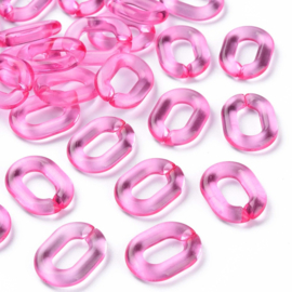 Schakels transparant 24x18x5 camellia, 6 stuks