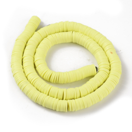 Fimo heishi disc-kralen  8 mm lichtgeel, streng