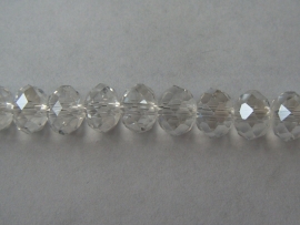 Glazen facetkraal rondel crystal, 8 x 6 mm