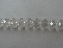 Glazen facetkraal rondel crystal, 6 x 4 mm, 20 stuks