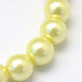 glasparel 8mm licht geel (kleurnr 64), 25 stuks