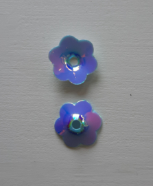 Bloem pailletten 10 mm in lichtblauw, 10 gram