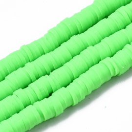 Fimo heishi disc-kralen  6 mm limegroen, streng