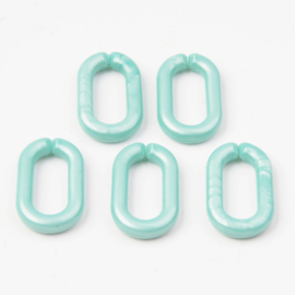 Schakels 27x16x4 licht turquoise, 7 stuks