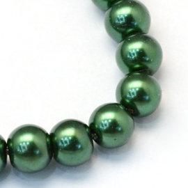 glasparel 8mm donkergroen (kleurnr 75), 25 stuks