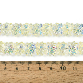 Glaskraal electroplate lotusbloem lichtgeel, 10 stuks