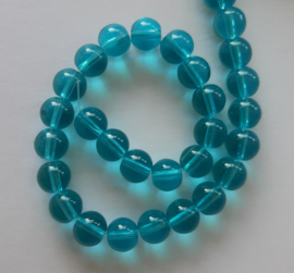 Transparante glaskralen aqua 9 mm, 1 streng