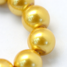 glasparel 8mm goud (kleurnr 31), 25 stuks