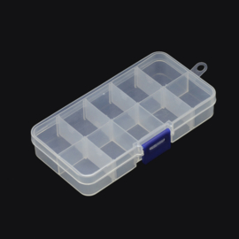 Plastic sorteer / opbergbox transparant 10 vaks