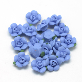 Porceleinen cabochon bloem blauw