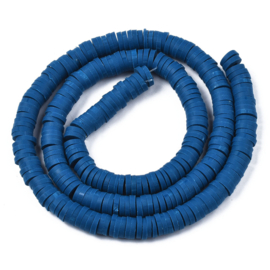 Fimo heishi disc-kralen  6 mm marineblauw, streng