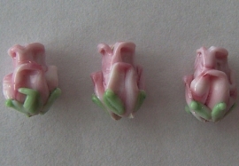 Lampworkkraal tulp roze