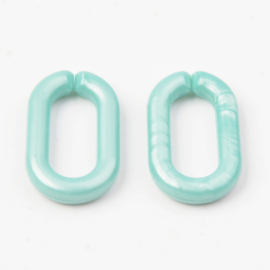 Schakels 27x16x4 licht turquoise, 7 stuks