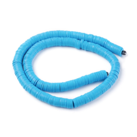 Fimo heishi disc-kralen  8 mm dodger blue, streng