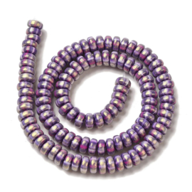 Streng fimokralen rondel met glitter, medium purple