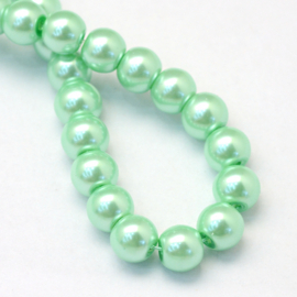 glasparel 8mm lichtgroen (kleurnr 63), 25 stuks