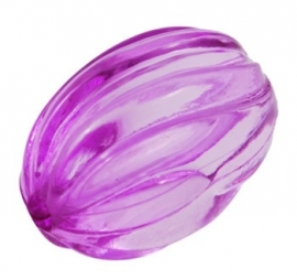 Ovale acryl kraal transparant lichtpaars