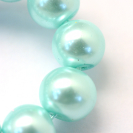 glasparel 8mm aquamarijn (kleurnr 45), 25 stuks