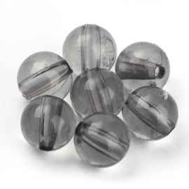 Transparante acryl kraal rond 7,5 mm grijs, 25 stuks