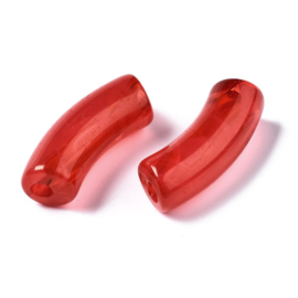 Acryl gebogen buiskraal semi-transparant kersenrood