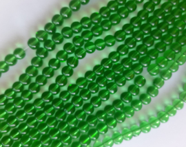 Transparante glaskralen groen 6,5 mm, 1 streng