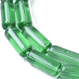 Glaskraal kolom transparant groen, streng