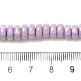 Streng fimokralen rondel met glitter, lila