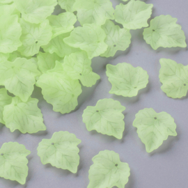 Acryl hanger esdoornblad lichtgroen, 25 stuks