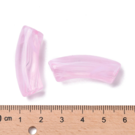 Acryl gebogen buiskraal semi-transparant misty rose