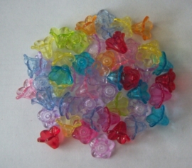bloemkelkjes kleurenmix transparant, 50 stuks
