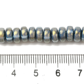 Streng fimokralen rondel met glitter, marine