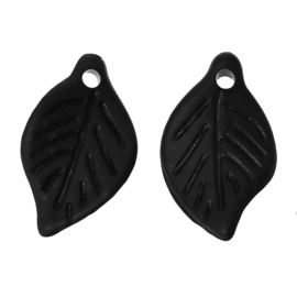 Acryl hanger blaadje zwart, 50 stuks