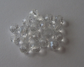 Glazen facetkraal rondel crystal, 6 x 4 mm 100 stuks